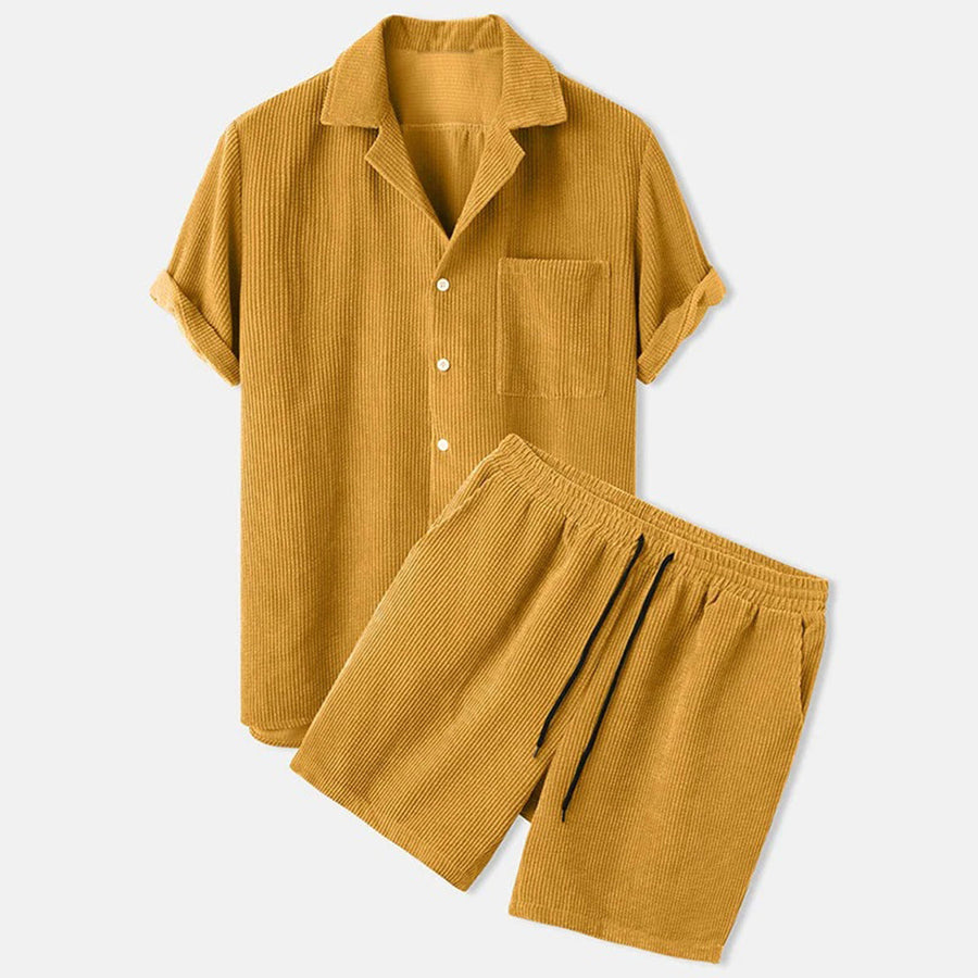 Heren Casual Set met Korte Mouwen en Korte Broek in Relaxte Pasvorm 4