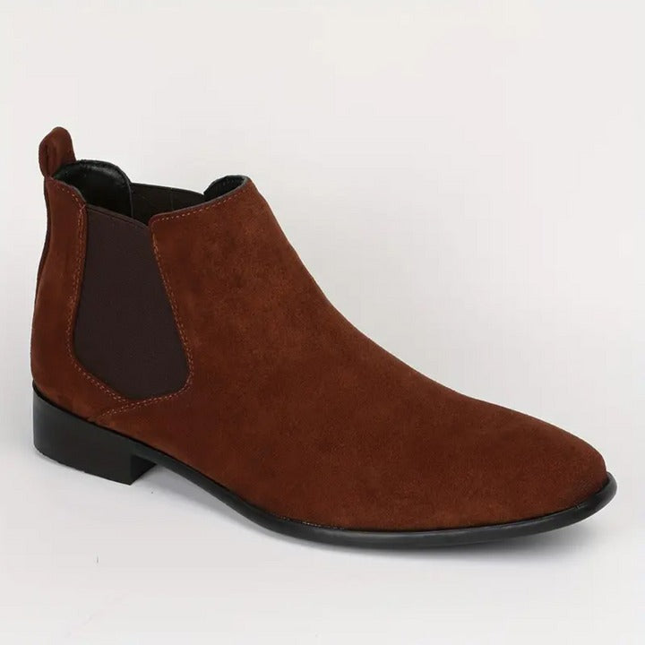 Heren Chelsea Boots met Elastische Zijkanten Donkerbruin