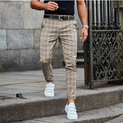 Heren Chino Broek met Karomuster en Comfortabele Pasvorm 1