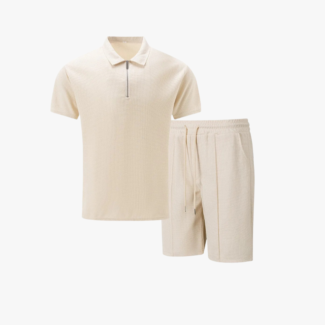 Heren Co-ord Set met Polo en Korte Broek van Zacht Katoen 1