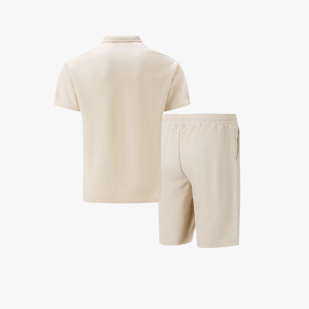 Heren Co-ord Set met Polo en Korte Broek van Zacht Katoen 2