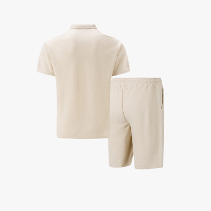 Heren Co-ord Set met Polo en Korte Broek van Zacht Katoen 2