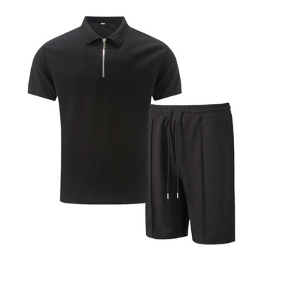 Heren Co-ord Set met Polo en Korte Broek van Zacht Katoen 4