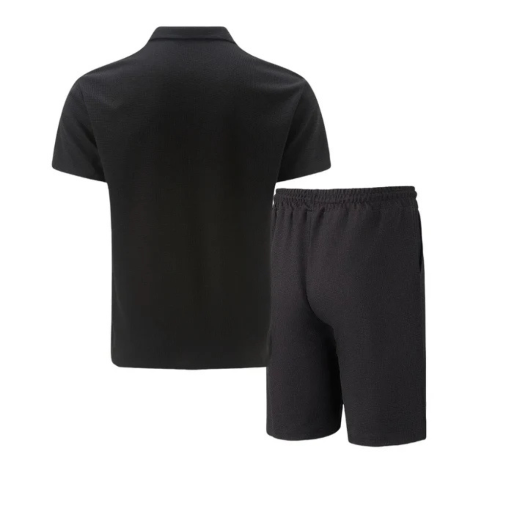 Heren Co-ord Set met Polo en Korte Broek van Zacht Katoen 5