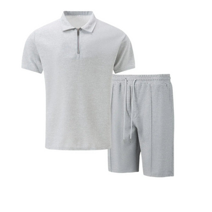 Heren Co-ord Set met Polo en Korte Broek van Zacht Katoen 7