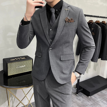 Heren Driedelig Pak met Strakke Tailoring en Slim Fit 1