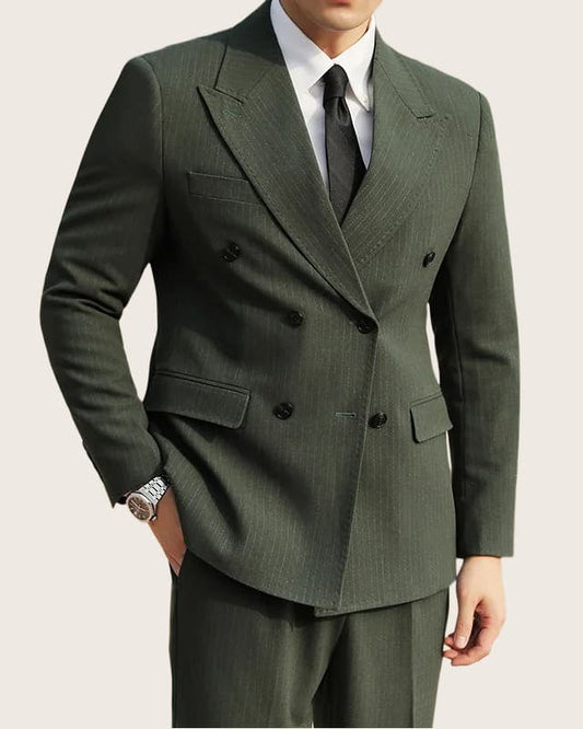 Heren Dubbelbreasted Pak met Hoogwaardige Stijl en Comfort 0