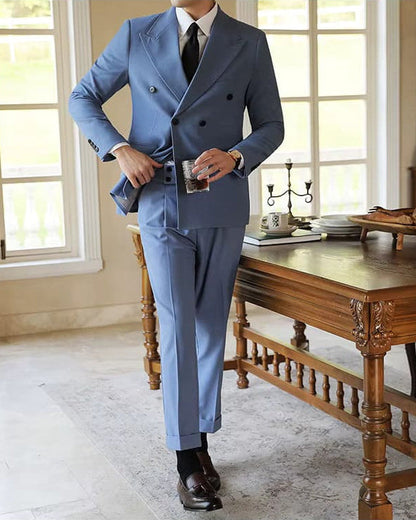Heren Dubbelbreasted Pak met Hoogwaardige Stijl en Comfort 8