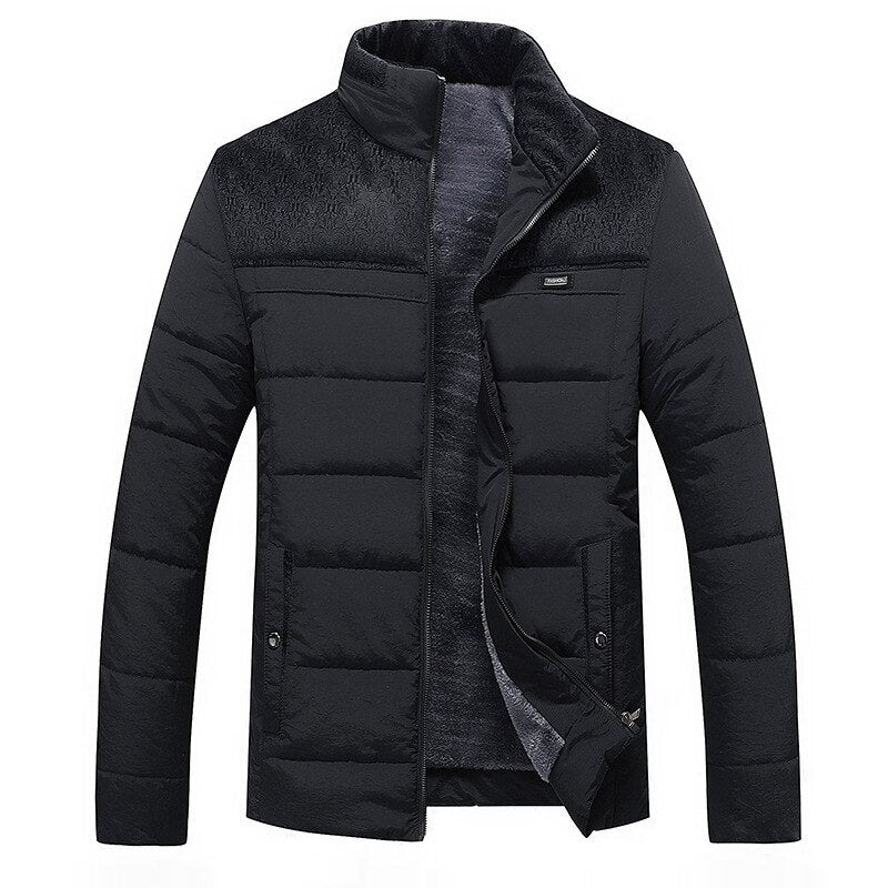 Heren Fleecejack met Hoge Kraag en Rechte Pasvorm voor Winter
