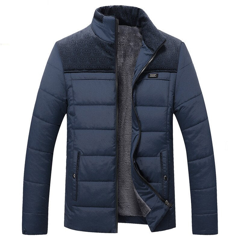 Heren Fleecejack met Hoge Kraag en Rechte Pasvorm voor Winter