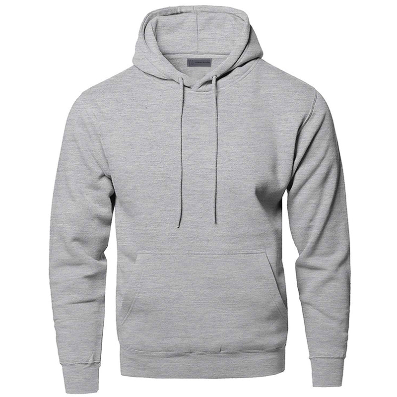 Heren Hoodie met Capuchon en Buikzak in Effen Kleur Grijs