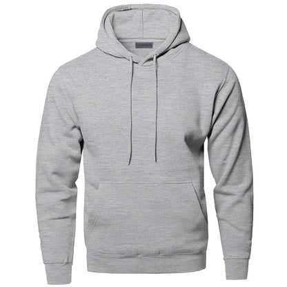 Heren Hoodie met Capuchon en Buikzak in Effen Kleur Grijs