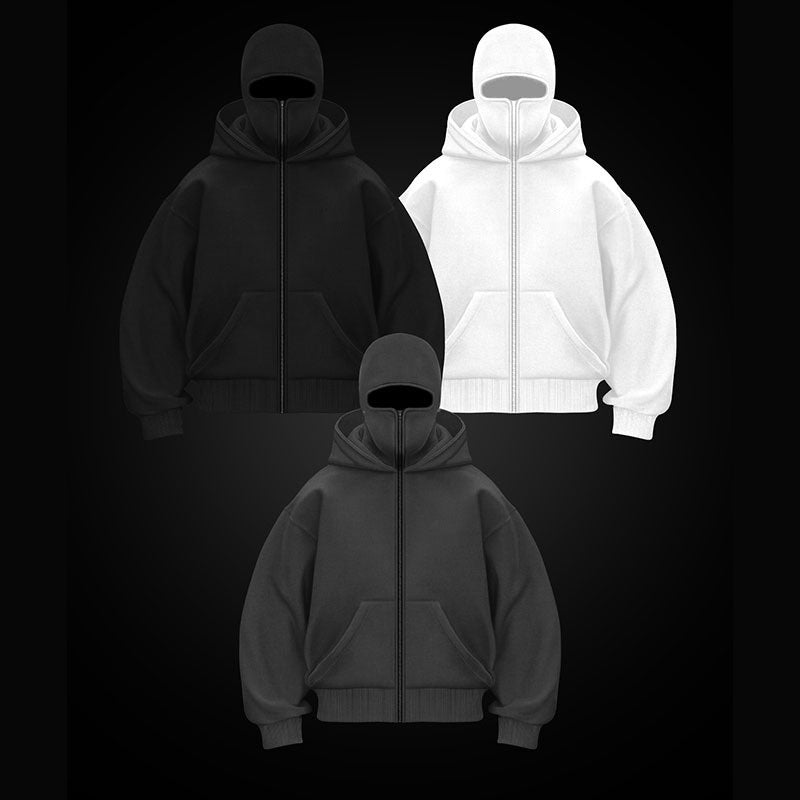 Heren Hoodie met Geïntegreerde Maskerkap en Verstelbare Capuchon