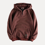 Heren Hoodie met Halve Rits, Capuchon en Kangoeroezak