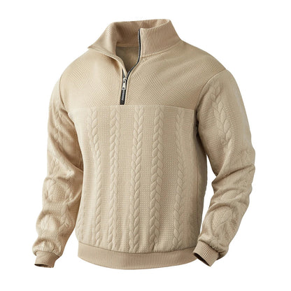 Heren Hoodie met Kwart Rits en Relaxed Fit 0