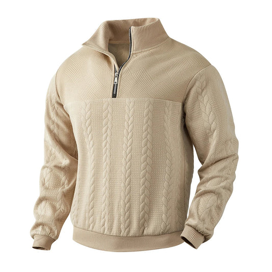 Heren Hoodie met Kwart Rits en Relaxed Fit 0