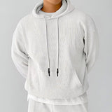 Heren Hoodie met Oversized Pasvorm en Geribbelde Capuchon voor de Winter