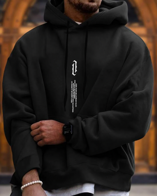 Heren Hoodie met Oversized Pasvorm en Kangaroo Pocket 0