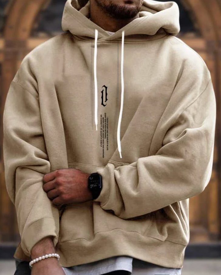 Heren Hoodie met Oversized Pasvorm en Kangaroo Pocket 1