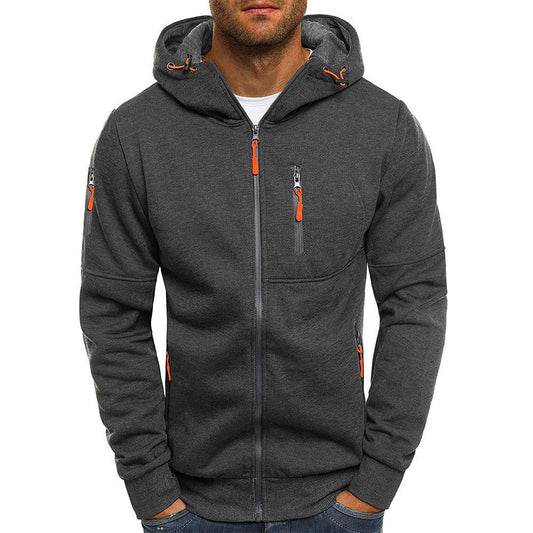 Heren Hoodie met Rits en Comfortabele Pasvorm 0