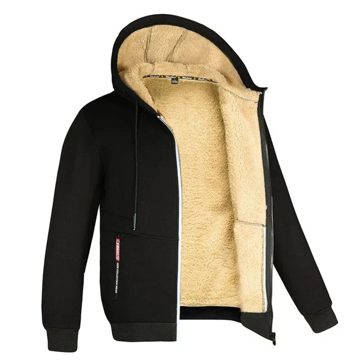 Heren Hoodie met Rits en Fleece voor Comfort en Warmte 0