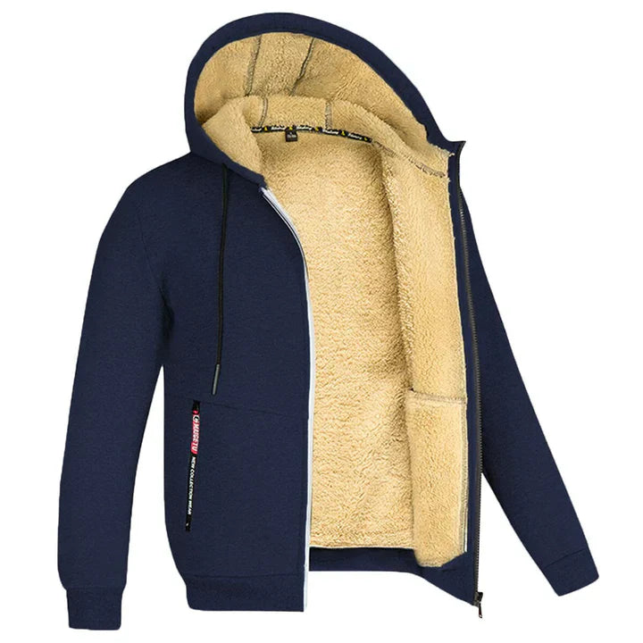 Heren Hoodie met Rits en Fleece voor Comfort en Warmte 10