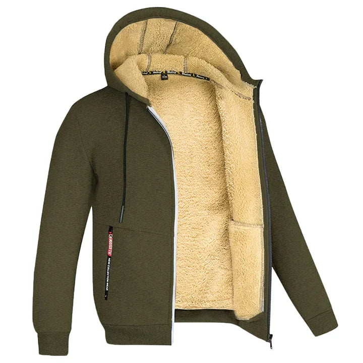 Heren Hoodie met Rits en Fleece voor Comfort en Warmte 14