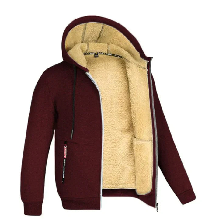 Heren Hoodie met Rits en Fleece voor Comfort en Warmte 15