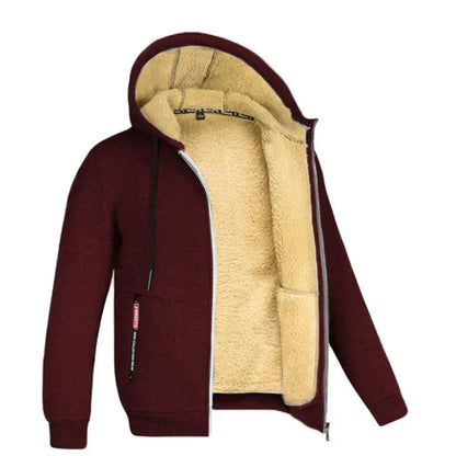 Heren Hoodie met Rits en Fleece voor Comfort en Warmte 15