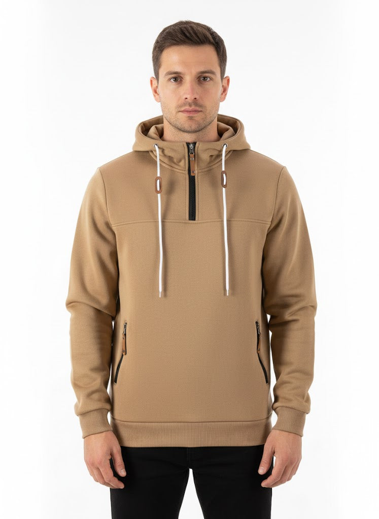Heren Warme Hoodie met Capuchon en Ritszakken