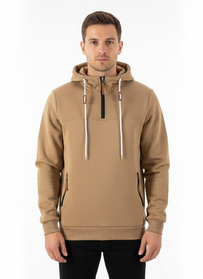 Heren Warme Hoodie met Capuchon en Ritszakken