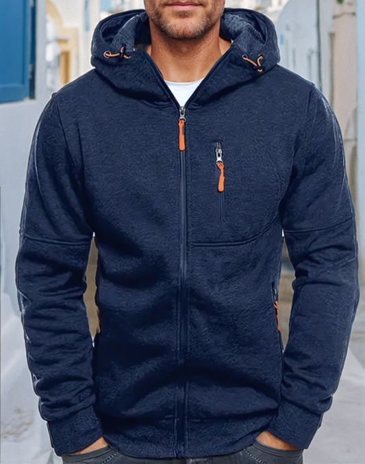 Heren Hoodie met Verstelbare Capuchon en Volledige Rits 0