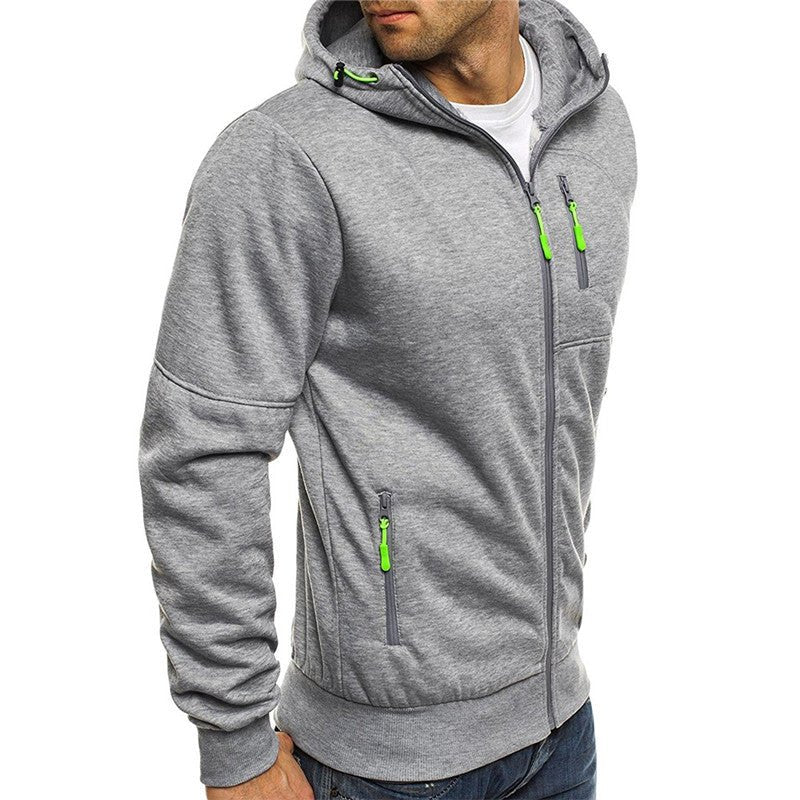 Heren Hoodie met Verstelbare Capuchon en Volledige Rits 11