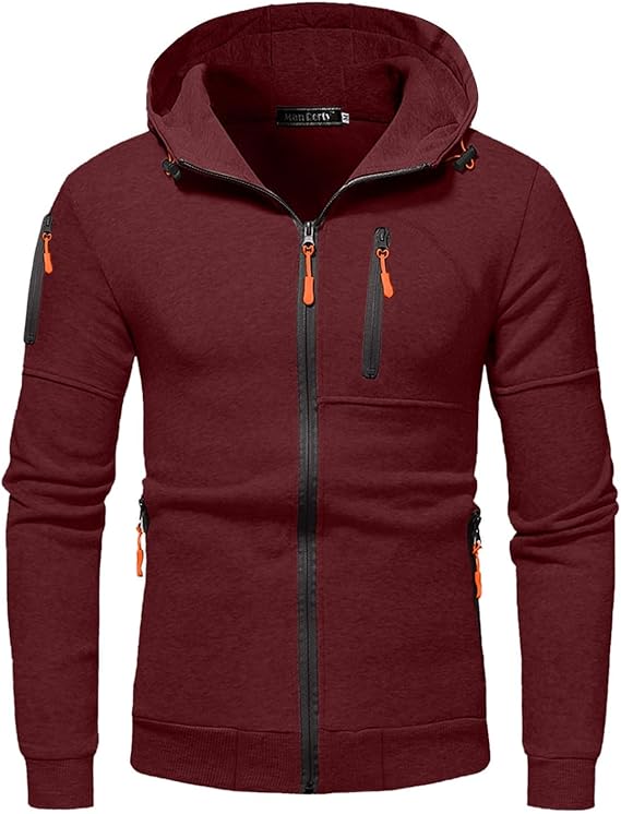 Heren Hoodie met Verstelbare Capuchon en Volledige Rits 1