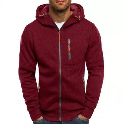 Heren Hoodie met Verstelbare Capuchon en Volledige Rits 4