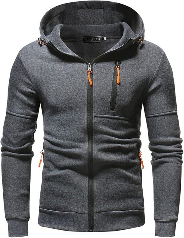Heren Hoodie met Verstelbare Capuchon en Volledige Rits 5
