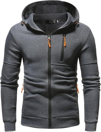 Heren Hoodie met Verstelbare Capuchon en Volledige Rits 5