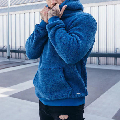 Heren Hoodie van Pluche met Relaxed Fit en Praktische Zakken 2