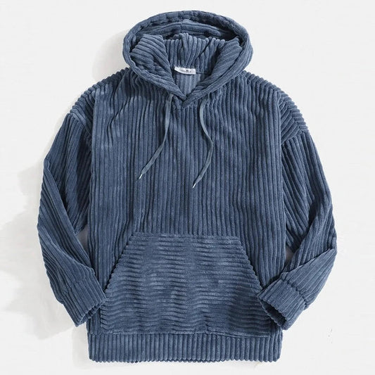 Heren Hoodie van Ultra Zachte Katoenen Blend met Corduroy Textuur 0