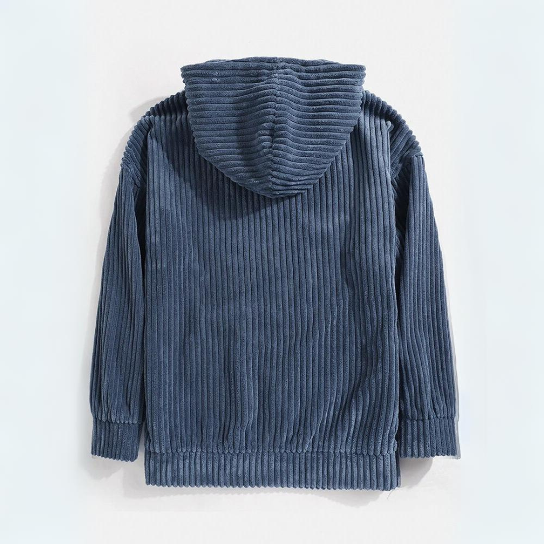 Heren Hoodie van Ultra Zachte Katoenen Blend met Corduroy Textuur 1