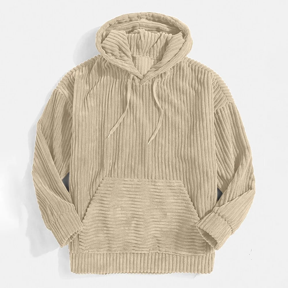 Heren Hoodie van Ultra Zachte Katoenen Blend met Corduroy Textuur 9