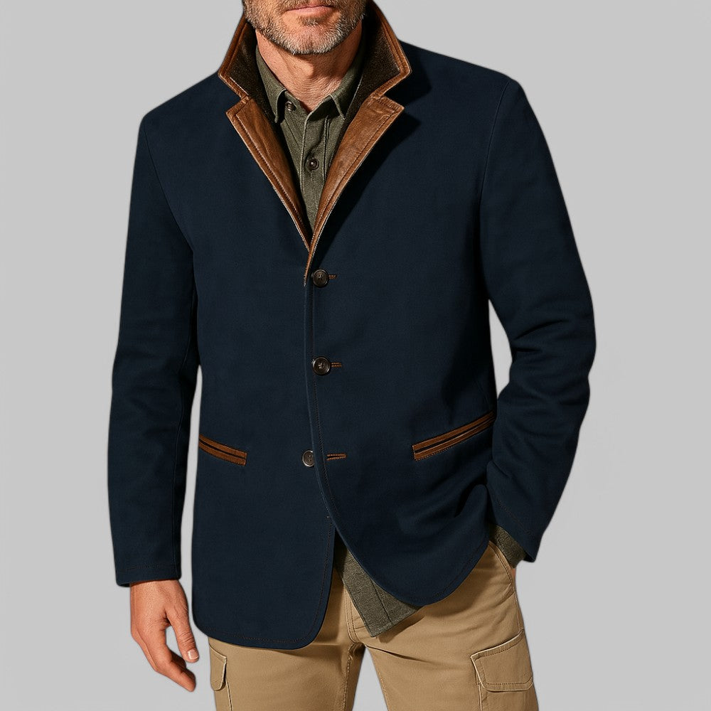 Heren Jas met Tijdloos Ontwerp Blauw