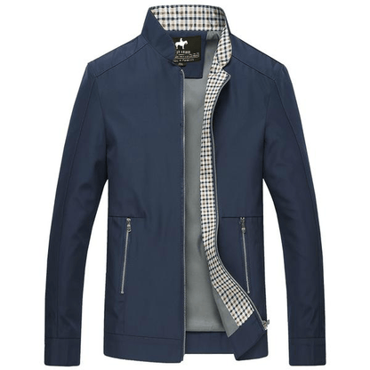 Heren Jacket met Ruitpatroon en Volledige Rits voor Lente 0