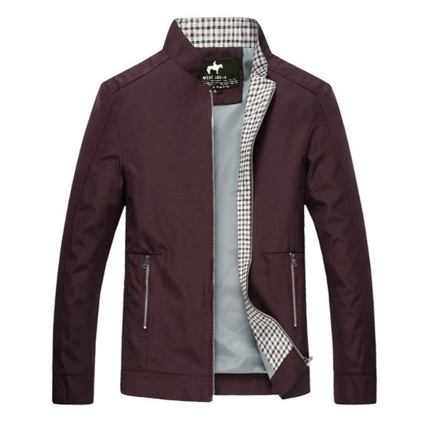 Heren Jacket met Ruitpatroon en Volledige Rits voor Lente 4