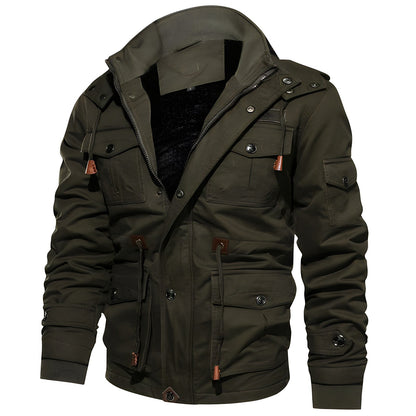 Heren Jas Winter met Fleece Kap en Meerdere Zakjes 1