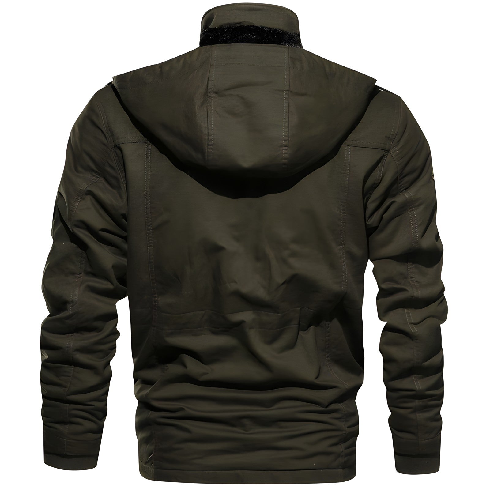 Heren Jas Winter met Fleece Kap en Meerdere Zakjes 2