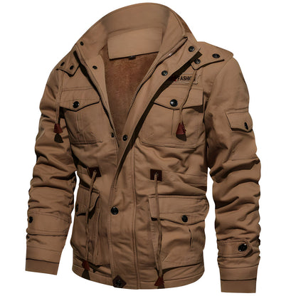 Heren Jas Winter met Fleece Kap en Meerdere Zakjes 3
