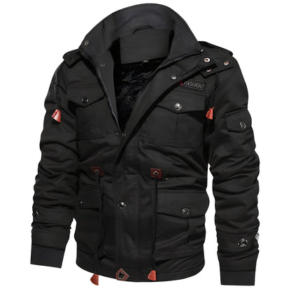 Heren Jas Winter met Fleece Kap en Meerdere Zakjes 5