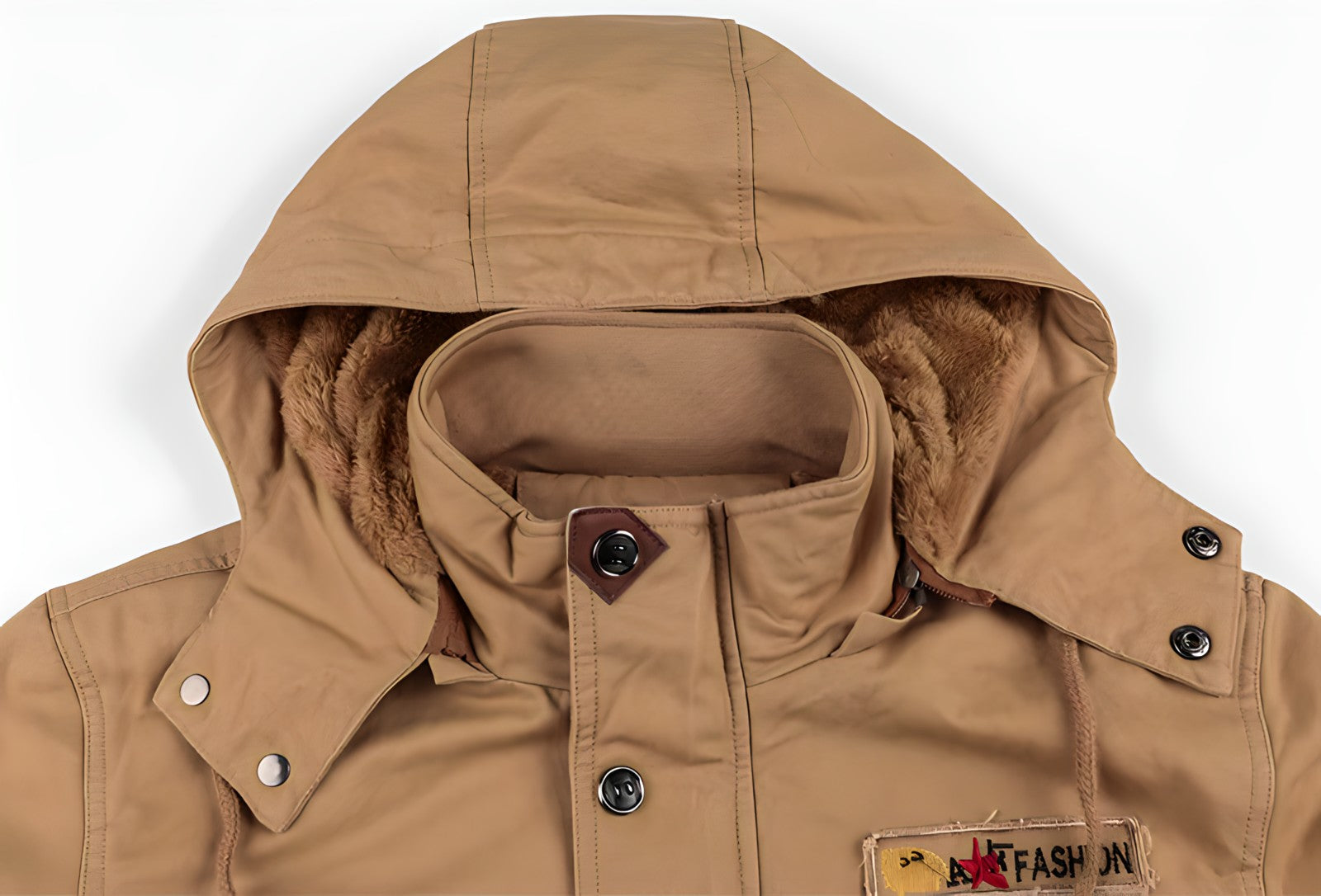 Heren Jas Winter met Fleece Kap en Meerdere Zakjes 7