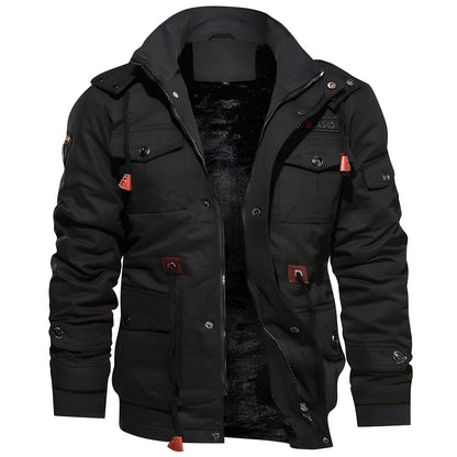 Heren Jas Winter met Fleece Kap en Meerdere Zakjes 9